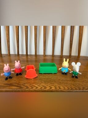 Peppa Pig & Friends Figure Lot - Peppa, George, Rebecca Rabbit, Mandy Mouse